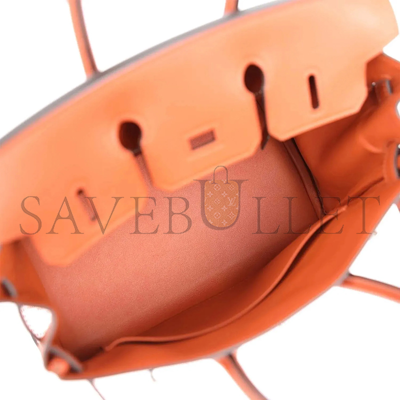 HERMES MASTER BIRKIN 25 SWIFT AND CANVAS BRIQUE PALLADIUM HARDWARE (25*18*13cm)